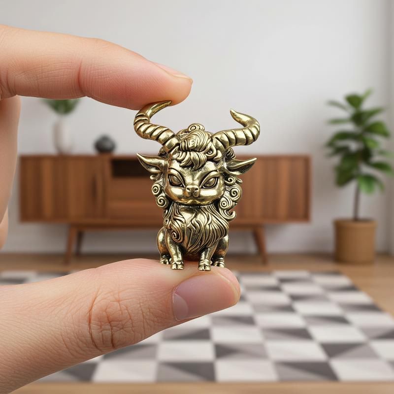 Vintage Collectible Ornaments - 빈티지 구리 워크래프트 양 머리 장식품,