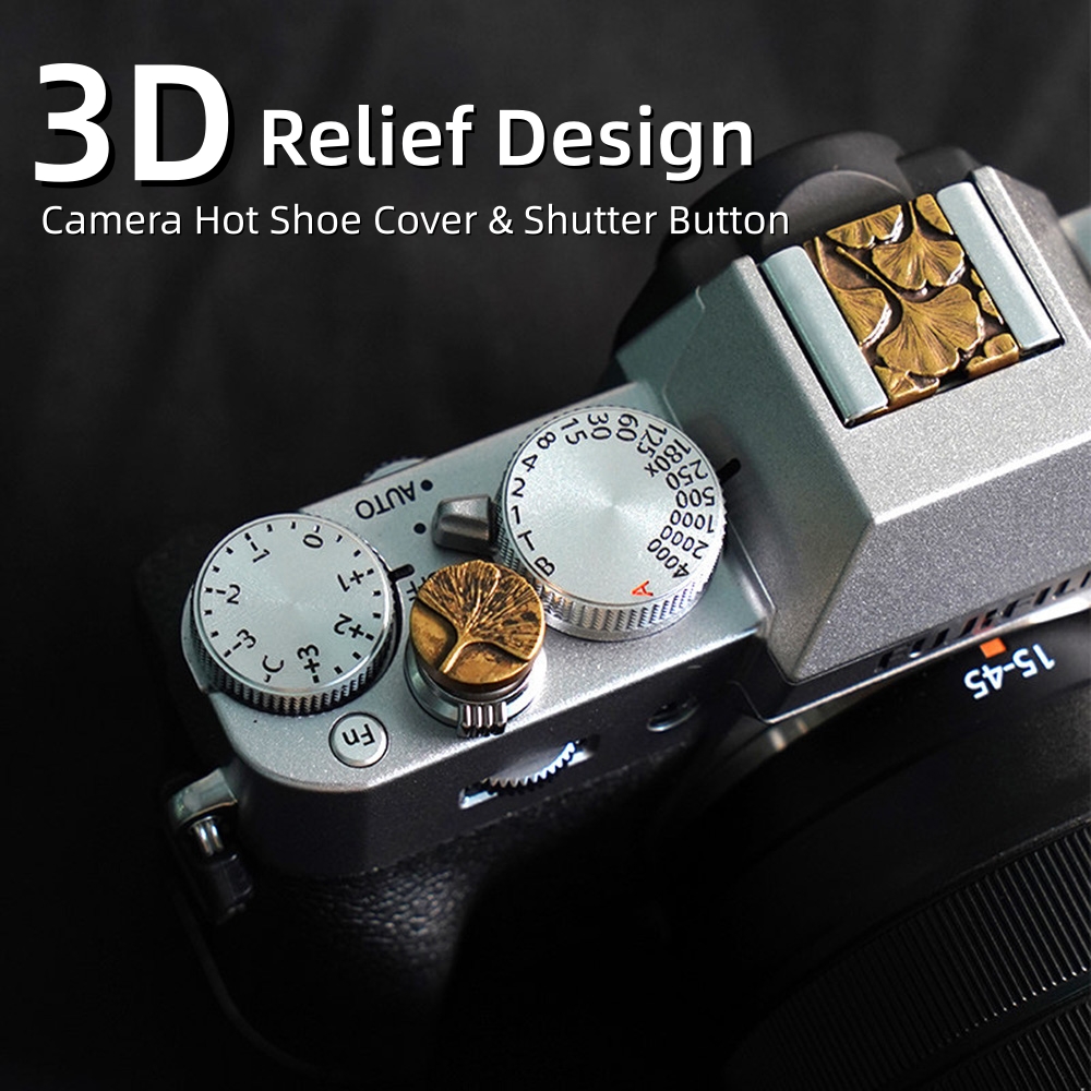 Lens Cap Vintage - 금속 엠보싱 카메라 핫슈 커버 셔터