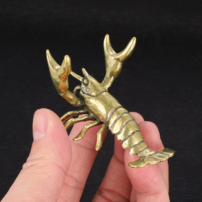 Vintage Collectible Ornaments - 【F】황동로브스터 장식품 빈티지 동물 펜 홀더