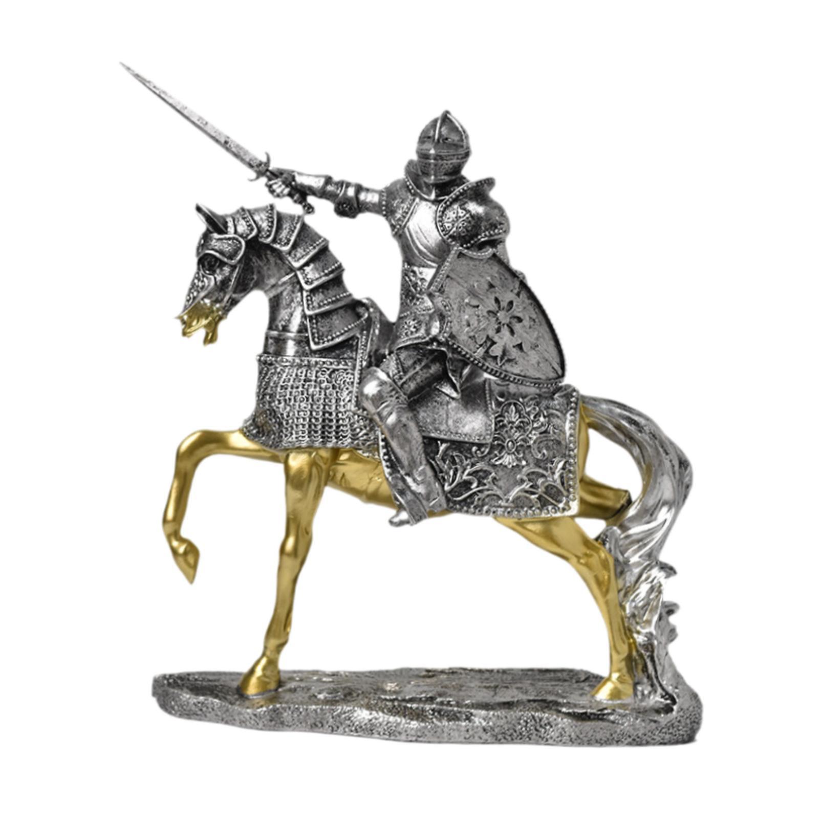 기사 말 동상 레트로 빈티지 소장 예술 조각 수지 탁상 - Vintage Collectible Ornaments 리뷰 및 가격