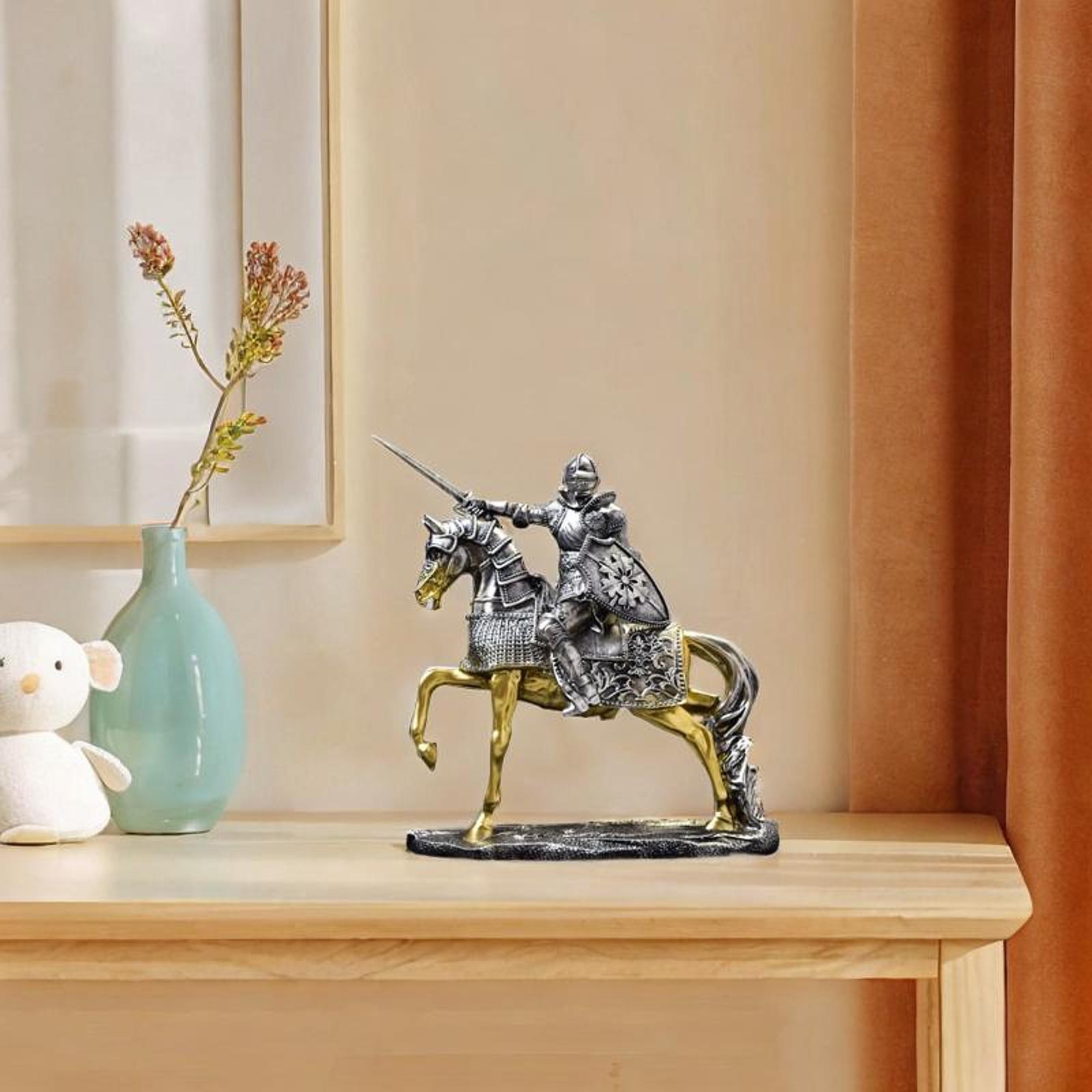 기사 말 동상 레트로 빈티지 소장 예술 조각 수지 탁상 - Vintage Collectible Ornaments 리뷰 및 가격