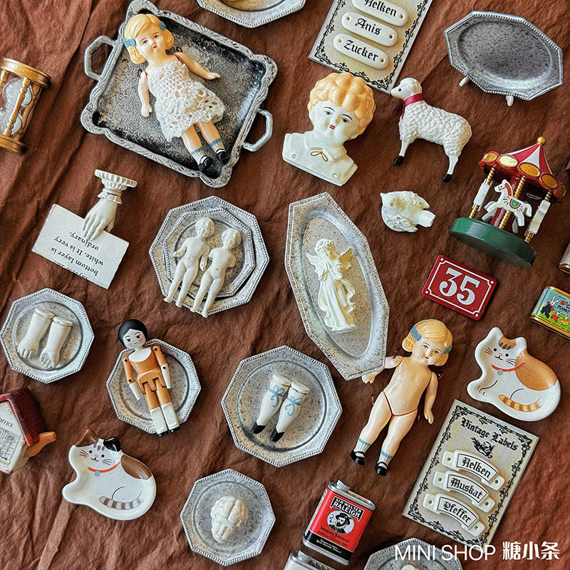 미니어처 빈티지 인형 세트, 핸드페인팅 앤틱 페그 인형 - Vintage Collectible Dolls 리뷰 및 가격