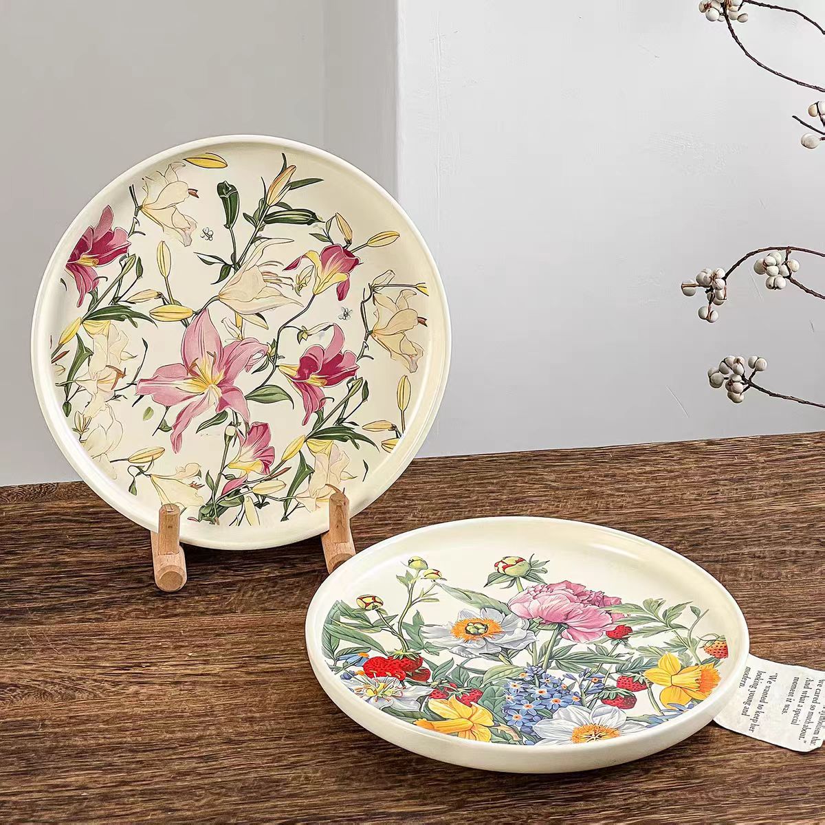 창의적인 로맨틱 꽃무늬 세라믹 접시, 8인치 샐러드/파 - Vintage Collectible Dishes 리뷰 및 가격