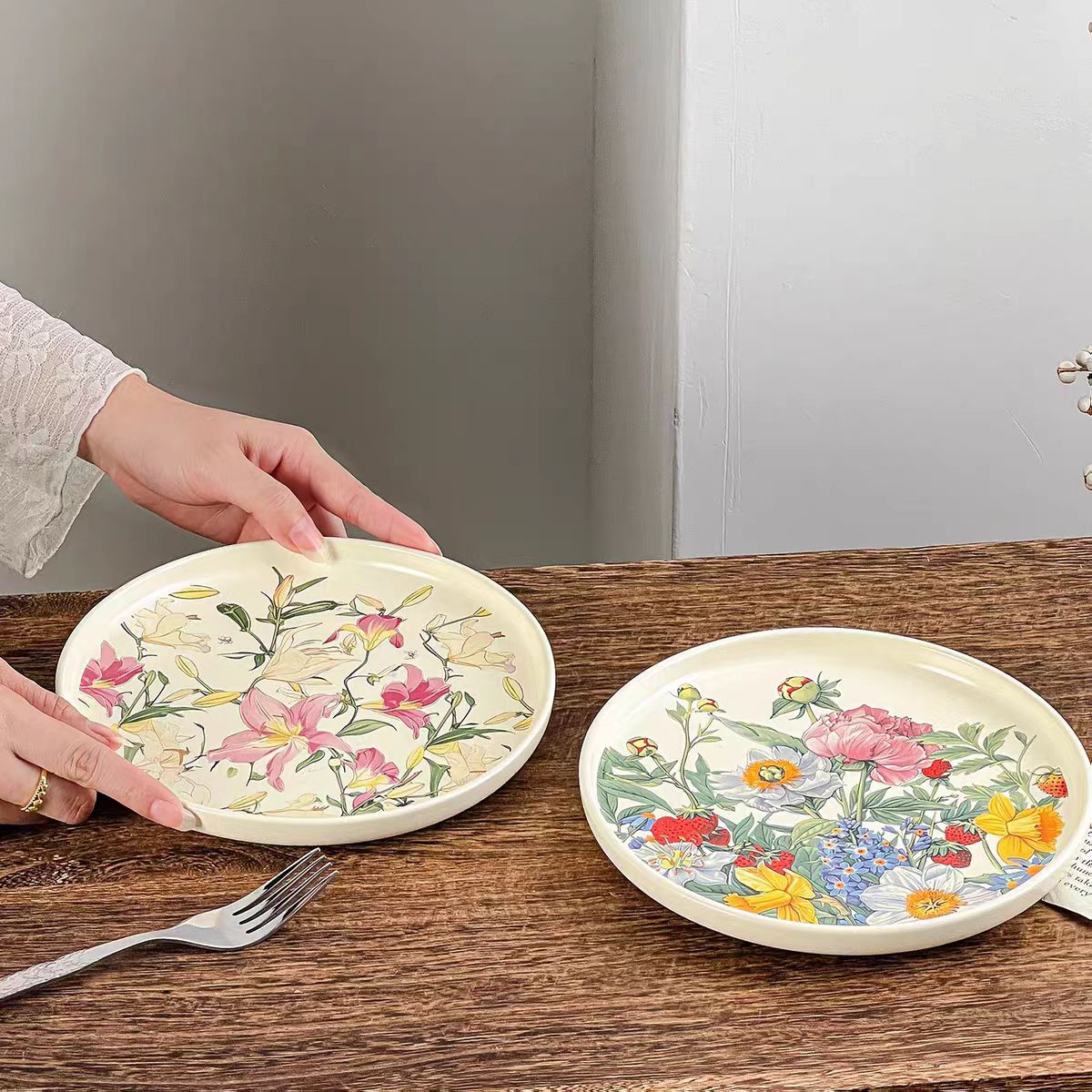 창의적인 로맨틱 꽃무늬 세라믹 접시, 8인치 샐러드/파 - Vintage Collectible Dishes 리뷰 및 가격