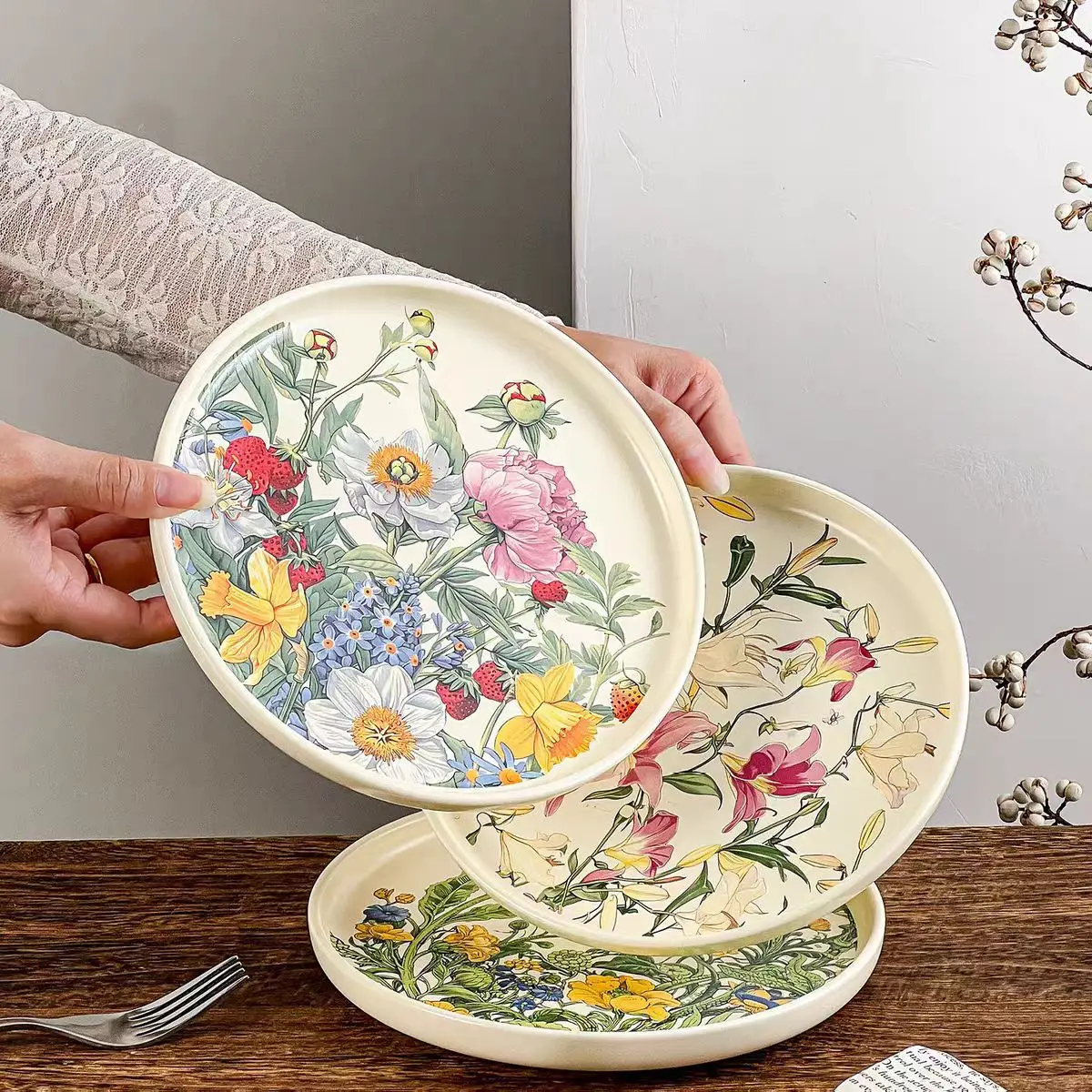 창의적이고 로맨틱한 플로럴 세라믹 접시, 8인치 샐러드 - Vintage Collectible Dishes 리뷰 및 가격
