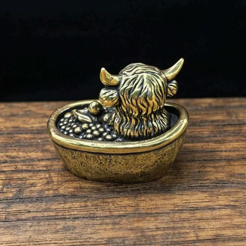 빈티지 황동 홈 데코, 하이랜드 소와 오리 목욕 조각상 - Vintage Collectible Christmas Ornaments 리뷰 및 가격
