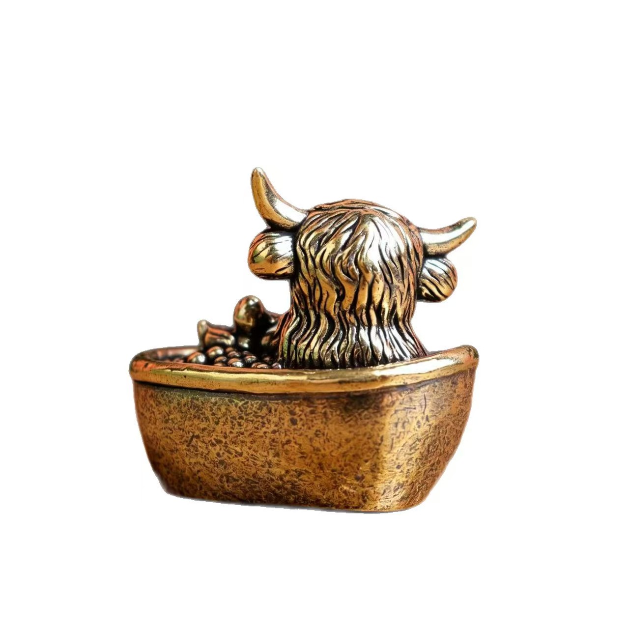 빈티지 황동 홈 데코, 하이랜드 소와 오리 목욕 조각상 - Vintage Collectible Christmas Ornaments 리뷰 및 가격