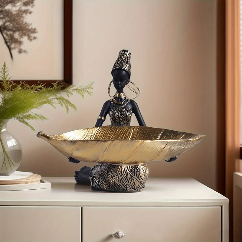 아프리카 소녀가 접시를 든 조각상, 홈 오피스 장식,  - Vintage Collectible Furniture 리뷰 및 가격