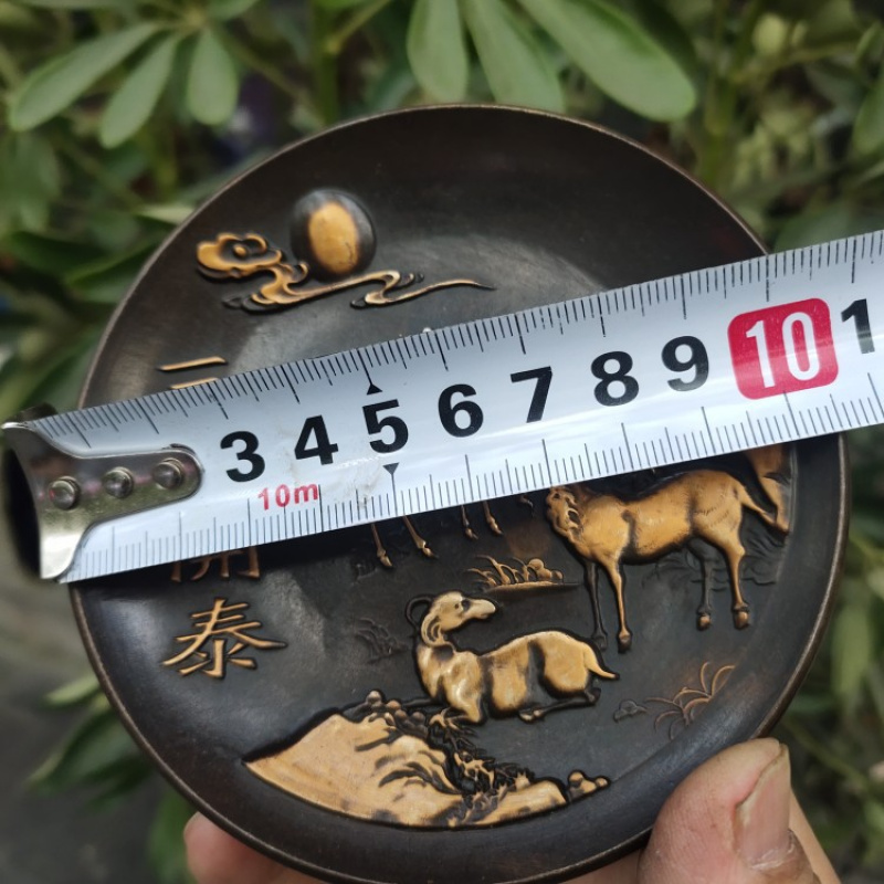 구리 제품 컬렉션 모조 골동품 황동 금박 구호 세 양  - Vintage Collectible Dishes 리뷰 및 가격