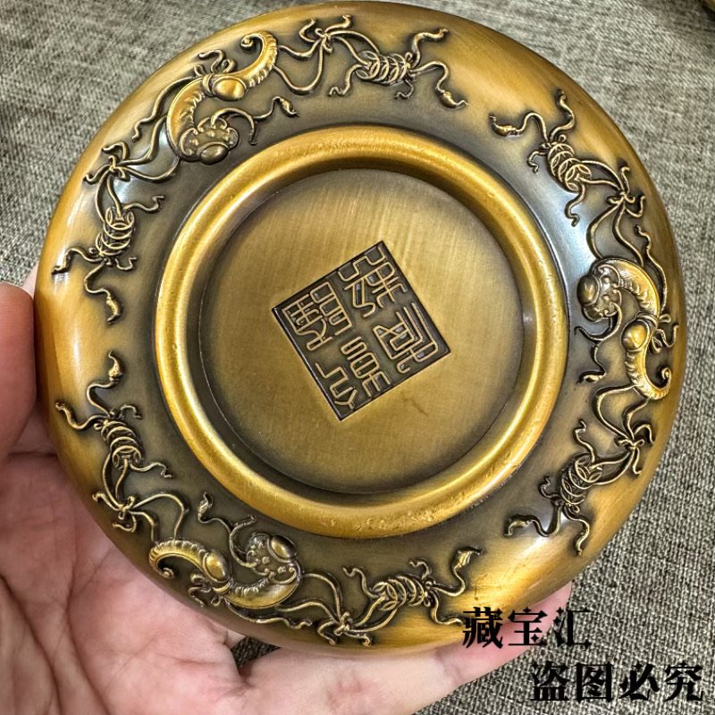 옛날 컬렉션 수제 사자 자수 볼 모양 황동 접시 순수  - Vintage Collectible Dishes 리뷰 및 가격