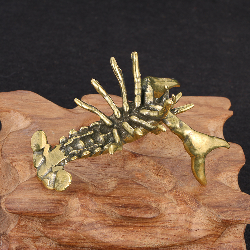 【F】황동로브스터 장식품 빈티지 동물 펜 홀더 데스크탑 - Vintage Collectible Ornaments 리뷰 및 가격