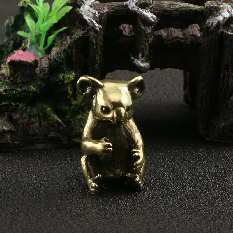 빈티지 황동 귀여운 코알라 미니어처 장식품 데스크탑 차 - Vintage Collectible Furniture 리뷰 및 가격